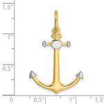 Carregar imagem no visualizador da galeria, 14k Yellow Gold Anchor Shackle Bail 3D Nautical Pendant Charm
