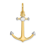 Load image into Gallery viewer, 14k Yellow Gold Anchor Shackle Bail 3D Nautical Pendant Charm

