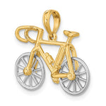 Załaduj obraz do przeglądarki galerii, 14k Yellow White Gold Two Tone Ten Speed Bicycle 3D Moveable Pendant Charm
