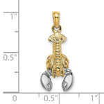 Load image into Gallery viewer, 14k Yellow White Gold Two Tone Lobster Moveable Pendant Charm
