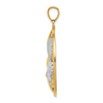 Lataa kuva Galleria-katseluun, 14k Yellow Gold Rhodium Sand Dollar Starfish Scallop Clam Conch Shell Circle Pendant Charm
