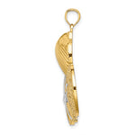 Lataa kuva Galleria-katseluun, 14k Yellow Gold Rhodium Sand Dollar Starfish Scallop Shell Pendant Charm
