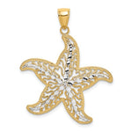 Załaduj obraz do przeglądarki galerii, 14k Yellow Gold and Rhodium Starfish Filigree Pendant Charm
