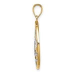 Charger l&#39;image dans la galerie, 14k Yellow Gold Rhodium Sailboat Sun Water Seagulls Beach Ocean Sea Pendant Charm
