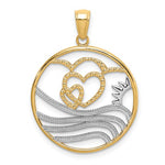 Afbeelding in Gallery-weergave laden, 14k Yellow Gold Rhodium Hearts Sun Water Beach Ocean Sea Pendant Charm
