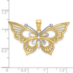 將圖片載入圖庫檢視器 14k Yellow Gold and Rhodium Butterfly Pendant Charm
