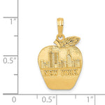 Ladda upp bild till gallerivisning, 14k Yellow Gold New York Skyline Apple Pendant Charm
