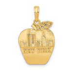Lade das Bild in den Galerie-Viewer, 14k Yellow Gold New York Skyline Apple Pendant Charm
