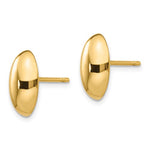 Lataa kuva Galleria-katseluun, 14k Yellow Gold 12 x 6mm Oval Button Geometric Style Stud Post Earrings
