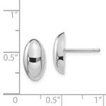 Carica l&#39;immagine nel visualizzatore di Gallery, 14k White Gold 12 x 6mm Oval Button Geometric Style Stud Post Earrings
