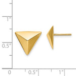 Kép betöltése a galériamegjelenítőbe: 14k Yellow Gold Triangle Geometric Style Stud Post Earrings
