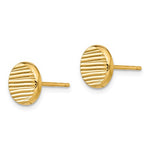 Indlæs billede til gallerivisning 14k Yellow Gold Textured Round Circle Geometric Style Stud Post Earrings
