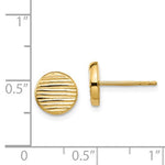 Carregar imagem no visualizador da galeria, 14k Yellow Gold Textured Round Circle Geometric Style Stud Post Earrings
