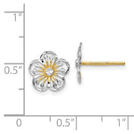 Carica l&#39;immagine nel visualizzatore di Gallery, 14k Yellow Gold and Rhodium Flower Stud Post Earrings
