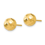 Load image into Gallery viewer, 14k Yellow Gold 8mm Diamond Cut Faceted Ball Stud Post Earrings
