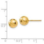 Indlæs billede til gallerivisning 14k Yellow Gold 8mm Diamond Cut Faceted Ball Stud Post Earrings
