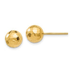 Afbeelding in Gallery-weergave laden, 14k Yellow Gold 8mm Diamond Cut Faceted Ball Stud Post Earrings

