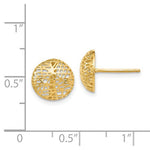 Carregar imagem no visualizador da galeria, 14k Yellow Gold Round Circle Mesh Modern Stud Post Earrings
