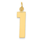 Kép betöltése a galériamegjelenítőbe: 14k Yellow Gold Number 1 One Pendant Charm
