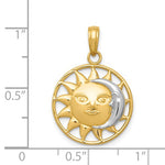 Carica l&#39;immagine nel visualizzatore di Gallery, 14k Yellow Gold and Rhodium Sun Moon Celestial Pendant Charm
