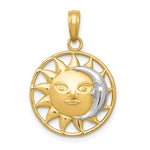 Carregar imagem no visualizador da galeria, 14k Yellow Gold and Rhodium Sun Moon Celestial Pendant Charm
