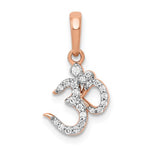 將圖片載入圖庫檢視器 14k Rose Gold 1/10 CTW Genuine Diamond Om Symbol Pendant Charm
