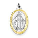 將圖片載入圖庫檢視器 Sterling Silver Vermeil Blessed Virgin Mary Miraculous Medal Pendant Charm

