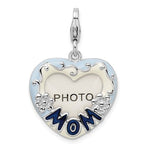 Kép betöltése a galériamegjelenítőbe: Amore La Vita Sterling Silver Mom Heart Photo Picture Frame Charm
