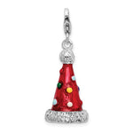 Indlæs billede til gallerivisning Amore La Vita Sterling Silver Enamel Red Party Hat 3D Charm
