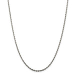 Carica l&#39;immagine nel visualizzatore di Gallery, Sterling Silver 2.25mm Rhodium Plated Diamond Cut Rope Necklace Pendant Chain
