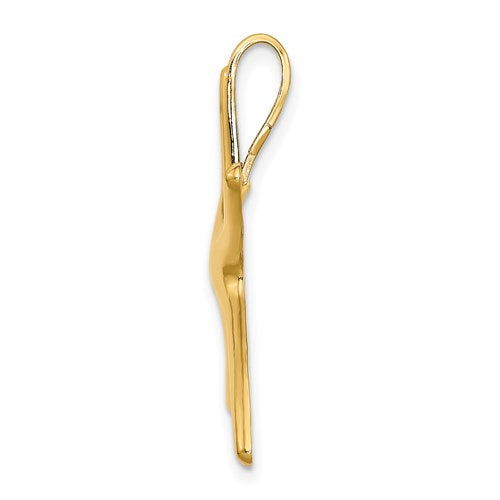 14k Yellow Gold Starfish Chain Slide Pendant Charm