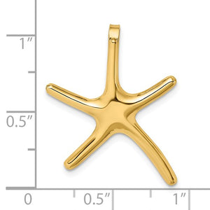 14k Yellow Gold Starfish Chain Slide Pendant Charm