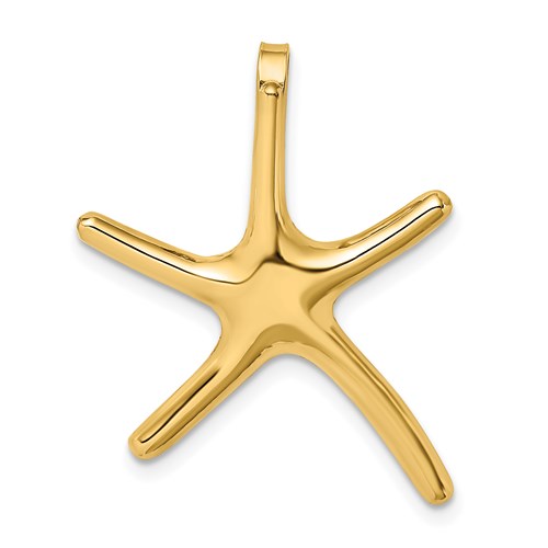 14k Yellow Gold Starfish Chain Slide Pendant Charm