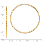 Indlæs billede til gallerivisning 14k Yellow Gold 45mm x 1.35mm Diamond Cut Round Endless Hoop Earrings
