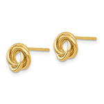 Cargar imagen en el visor de la galería, 14k Yellow Gold 7mm Classic Love Knot Stud Post Earrings
