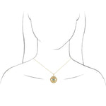 Cargar imagen en el visor de la galería, Platinum 14k Yellow Rose White Gold Diamond Eye Turquoise Round Medallion Pendant Charm Necklace Set
