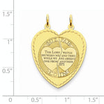 Carregar imagem no visualizador da galeria, 14k Yellow Gold Heart Mizpah 2 Piece Pendant Charm
