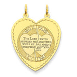 Load image into Gallery viewer, 14k Yellow Gold Heart Mizpah 2 Piece Pendant Charm
