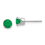 Lade das Bild in den Galerie-Viewer, 14k White Gold 5mm Round Emerald Stud Earrings May Birthstone
