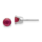 Charger l&#39;image dans la galerie, 14k White Gold 5mm Round Ruby Stud Earrings July Birthstone
