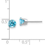 画像をギャラリービューアに読み込む, 14k White Gold 5mm Round Blue Topaz Stud Earrings December Birthstone
