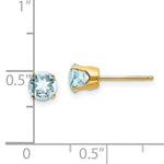 Carregar imagem no visualizador da galeria, 14k Yellow Gold 5mm Round Aquamarine Stud Earrings March Birthstone
