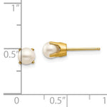 Carregar imagem no visualizador da galeria, 14k Yellow Gold 5mm Round Freshwater Cultured Pearl Stud Earrings June Birthstone

