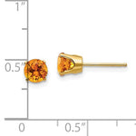 Загрузить изображение в средство просмотра галереи, 14k Yellow Gold 5mm Round Citrine Stud Earrings November Birthstone
