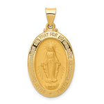 Kép betöltése a galériamegjelenítőbe: 14k Yellow Gold Blessed Virgin Mary Miraculous Hollow Pendant Charm
