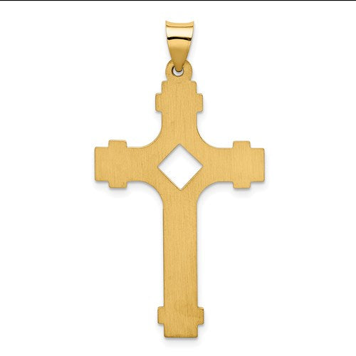 14k Yellow Gold Cross Polished Pendant Charm