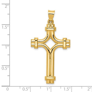 14k Yellow Gold Cross Polished Pendant Charm