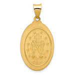 Lade das Bild in den Galerie-Viewer, 14k Yellow Gold Blessed Virgin Mary Miraculous Medal Oval Spanish Version Pendant Charm

