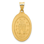 Carica l&#39;immagine nel visualizzatore di Gallery, 14k Yellow Gold Blessed Virgin Mary Miraculous Medal Oval Spanish Version Pendant Charm
