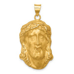 이미지를 갤러리 뷰어에 로드 , 14k Yellow Gold Jesus Christ Face Head Pendant Charm
